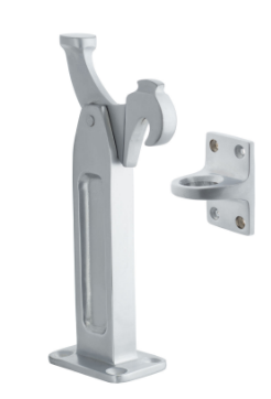 MILES NELSON DOOR STOP LATCH BACK HEAVY DUTY FLOOR MOUNT 150MM SATIN CHROME