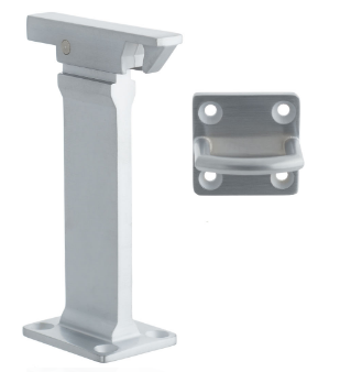 MILES NELSON DOOR STOP MANTIS 125MM SELF LATCHING HOLDER FLOOR & WALL MOUNT ON SOLID BRASS SATIN CHROME