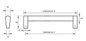Kethy Parma Stainless D Handle 18mm Round Section Handle/Zamac Posts Tapered 700mm with 684mm C to C