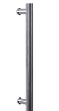 Sylvan Door Pull 32mm Dia x 400mm b/c 520mm Overall Supplied As a Pair Satin Stainless   Finish
