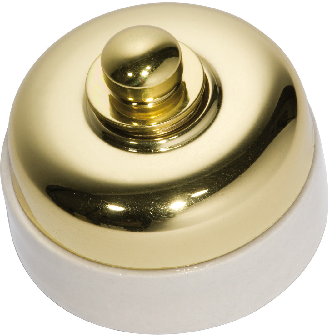 Dimmer Ivory Porcelain Base Polished Brass D60xP48mm
