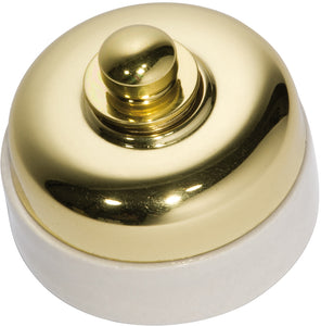 Fan Controller Ivory Porcelain Base Polished Brass D60xP48mm