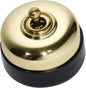 Switch Black Porcelain Base Polished Brass D60xP48mm