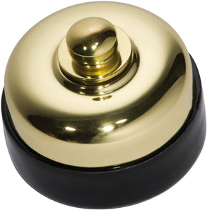 Fan Controller Black Porcelain Base Polished Brass D60xP48mm