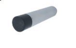 MILES NELSON DOOR STOP 75MM ROUND FLOOR MOUNT (INCLUDES WHITE / BLACK TIP)  IN 2 COLOURS : SATIN CHROME ,SATIN NICKEL
