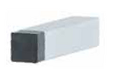 MILES NELSON DOOR STOP 75MM SQUARE WALL MOUNT (INCLUDES WHITE / BLACK TIP)  IN 2 COLOURS : SATIN CHROME ,SATIN NICKEL