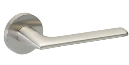 Groel 814 Baci Round Door Handle Set Finish Available In 4 Colours :  Brushed Satin Chrome ,Black ,Satin Brass ,Inox Tech