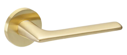 Groel 814 Baci Round Door Handle Set Finish Available In 4 Colours :  Brushed Satin Chrome ,Black ,Satin Brass ,Inox Tech