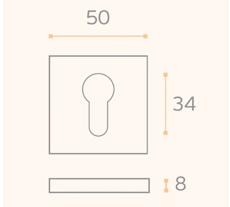 JNF IN.04.29Q.Y08N European Cylinder Key Hole ( 50mm x 50mm ) Finish : Stainless Steel