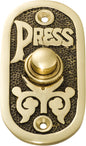 Bell Press Oval Polished Brass H80xW40mm