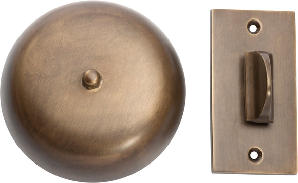 Turn Bell Plain Antique Brass D90mm