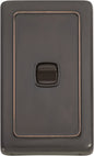Switch Flat Plate Rocker 1 Gang Brown Antique Copper H115xW72mm