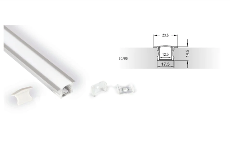 ELITE ZEUS LED 14.5MM & 7MM INSET EXTRUSION FINISH: SILVER