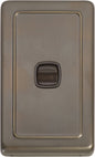 Switch Flat Plate Rocker 1 Gang Brown Antique Brass H115xW72mm