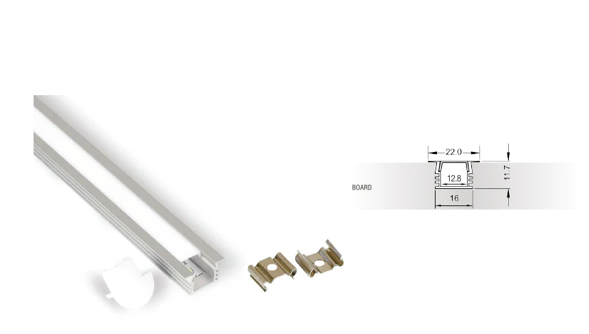 ELITE HERO LED 12MM & 6MM INSET EXTRUSION FINISH SILVER