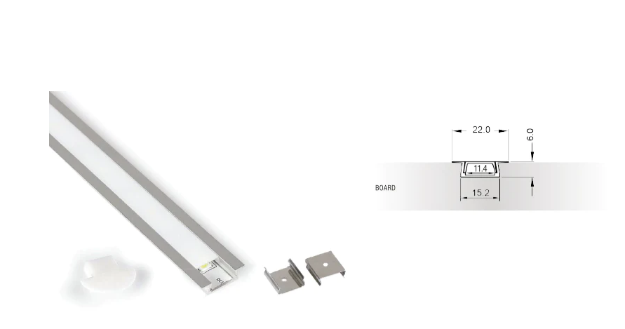 ELITE HERO LED 12MM & 6MM INSET EXTRUSION FINISH SILVER