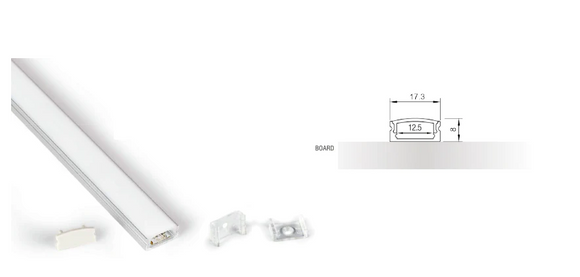 ELITE LEDA LED 7MM SURFACE MOUNT EXTRUSION FINISH  SILVER