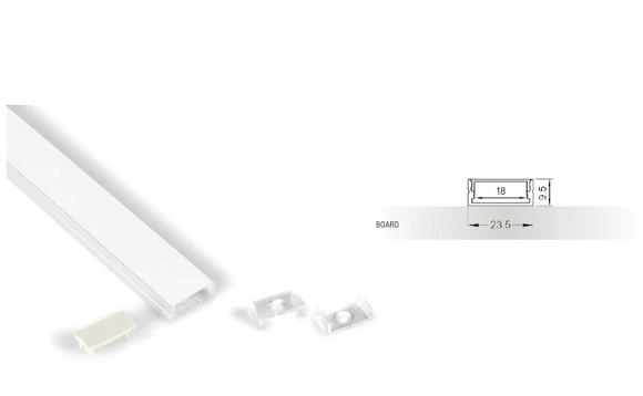 ELITE EOS LED STRIP 9.5MM SURFACE MOUNT EXTRUSION FINISH SILVER