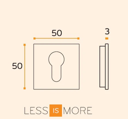 JNF European Cylinder Key Hole Less is More & Slim Finish : Stainless Steel