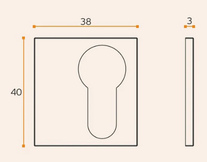 JNF European Cylinder Key Hole Less is More & Slim Finish : Stainless Steel