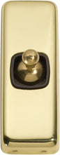 Switch Flat Plate Toggle 1 Gang Brown Polished Brass H82xW30mm