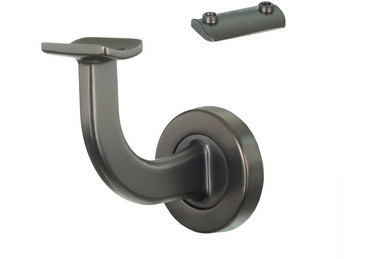 MILES NELSON BANNISTER BRACKET IN 9 COLOURS : BRASS ,CHROME ,FLORENTINE BRONZE ,ELECTROPLATED BLACK ,WHITE ,UN PLATED RAW ,SATIN CHROME ,SATIN GRAPHITE ,SATIN NICKEL