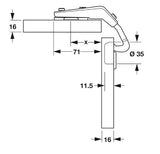 Hafele  Corner door hinge, for corner mounting, corner angle 60°, screw fixing, 48/6 drilling pattern - Pie cut Bi-fold doors