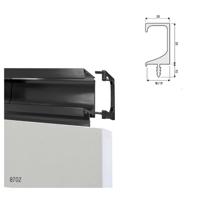 ELITE ALLEGRA G PROFILE LENGTH 3 METRE AVAILABLE IN 3 COLOURS : MIRROR NICKEL ,SATIN BLACK ,ARCTIC WHITE