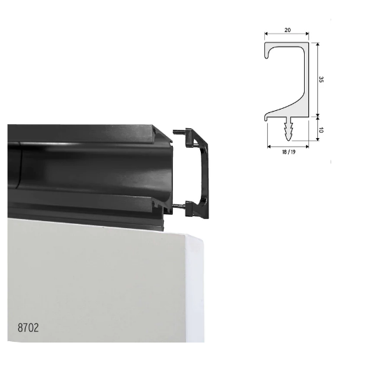 ELITE ALLEGRA G PROFILE LENGTH 3 METRE AVAILABLE IN 3 COLOURS : MIRROR NICKEL ,SATIN BLACK ,ARCTIC WHITE