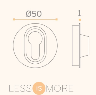 JNF IN.04.RY01M European Cylinder Key Hole Less is More Finish : Stainless Steel & Black