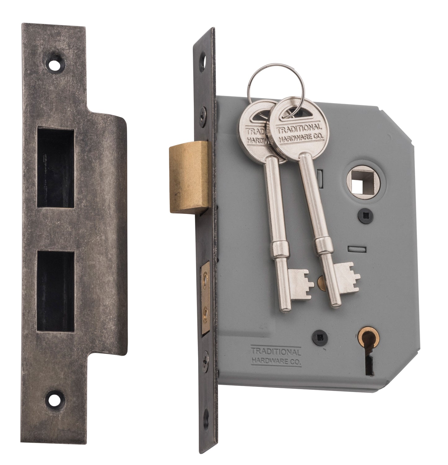 Mortice Lock 5 Lever Rumbled Nickel CTC57mm Backset 57mm