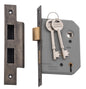 Mortice Lock 5 Lever Rumbled Nickel CTC57mm Backset 57mm
