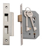 Mortice Lock 5 Lever Satin Nickel CTC57mm Backset 46mm