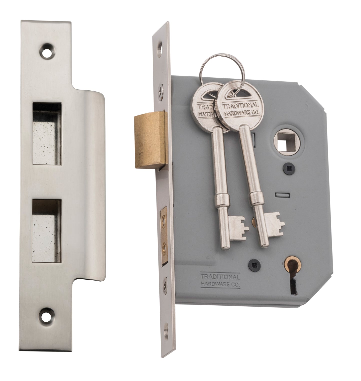 Mortice Lock 5 Lever Satin Nickel CTC57mm Backset 57mm