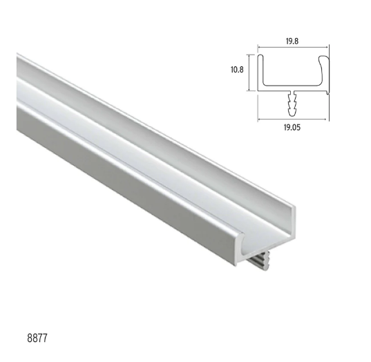 ELITE BENITO OPEN HANDLE TOP SECTION LENGTH :3MTR x HEIGHT : 10.8mm x DEPTH : 19mm - MATT CHROME