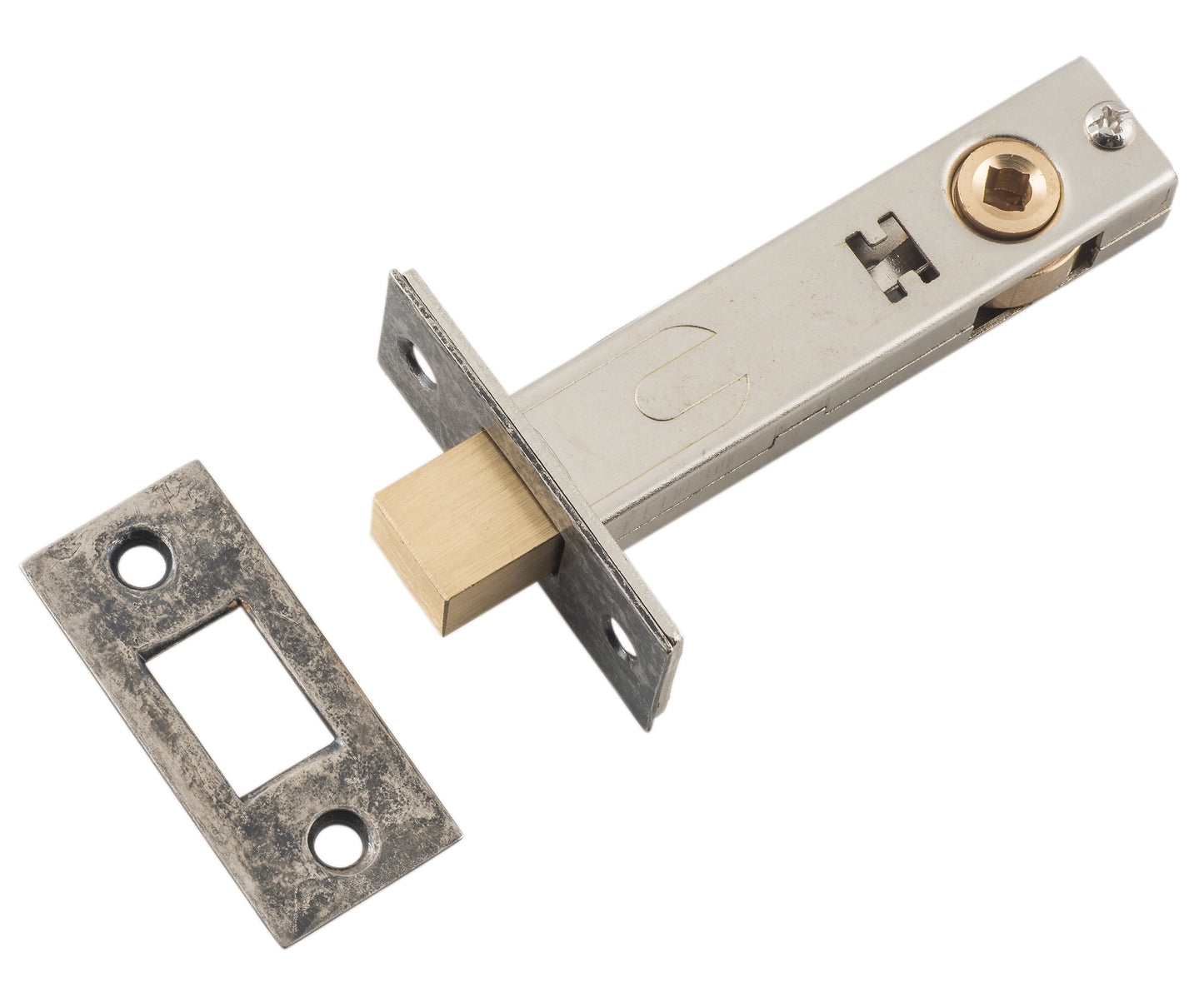 Privacy Bolt Rumbled Nickel Backset 70mm