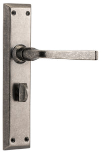Door Lever Menton Privacy Pair Rumbled Nickel H225xW50xP75mm