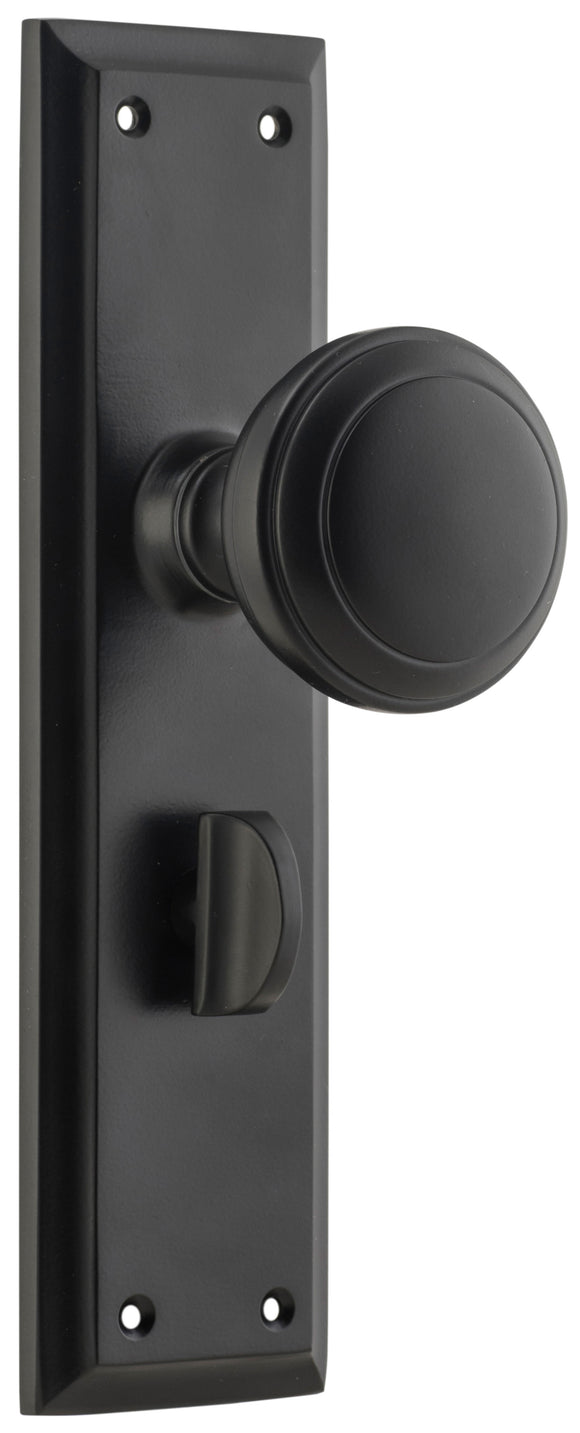 Door Knob Milton Privacy Pair Matt Black H200xW50xP73mm