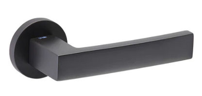 Groel 817 Angolo Round Door Handle Set Finish Available In 4 Colours :  Brushed Satin Chrome ,Black ,Graphite (Bronze) ,Inox Tech