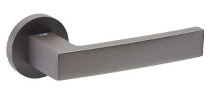 Groel 817 Angolo Round Door Handle Set Finish Available In 4 Colours :  Brushed Satin Chrome ,Black ,Graphite (Bronze) ,Inox Tech