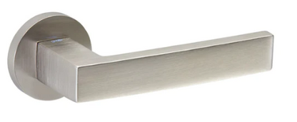 Groel 817 Angolo Round Door Handle Set Finish Available In 4 Colours :  Brushed Satin Chrome ,Black ,Graphite (Bronze) ,Inox Tech