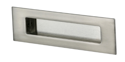 Sylvan Square Flush Pull 224mm & 160mm B/C - Satin Nickel & Black Finish