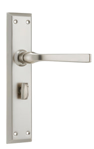 Door Lever Menton Privacy Pair Satin Nickel H225xW50xP75mm