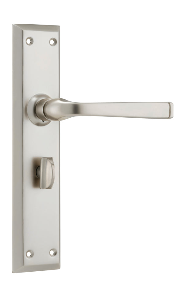 Door Lever Menton Privacy Pair Satin Nickel H225xW50xP75mm