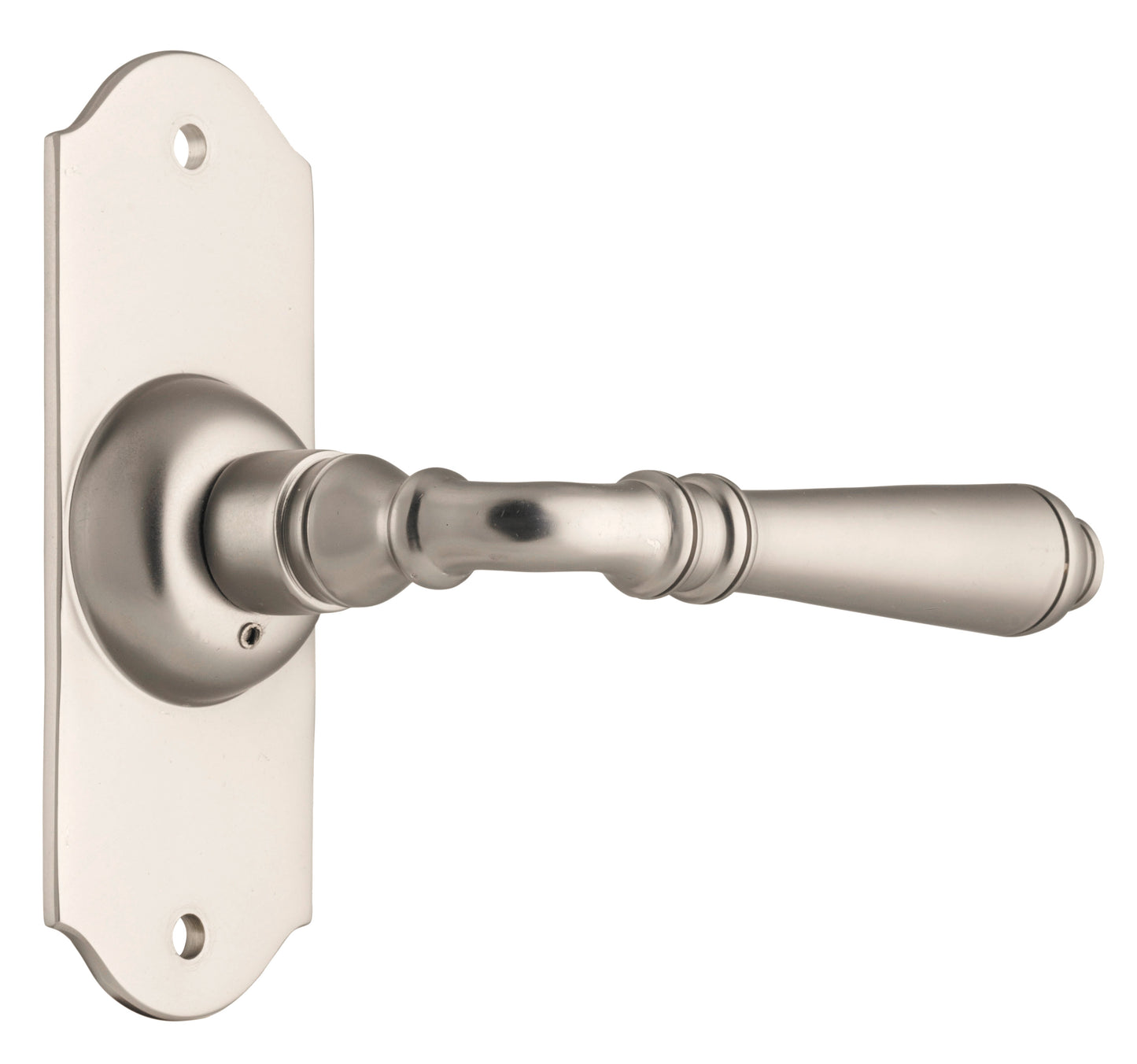 Door Lever Reims Latch Pair Satin Nickel H110xW40xP70mm