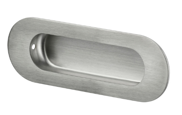 Sylvan Square Flush Pull 102 x 51 x 12mm & 120 x 41 x 14mm overall  - Stainless steel Finish