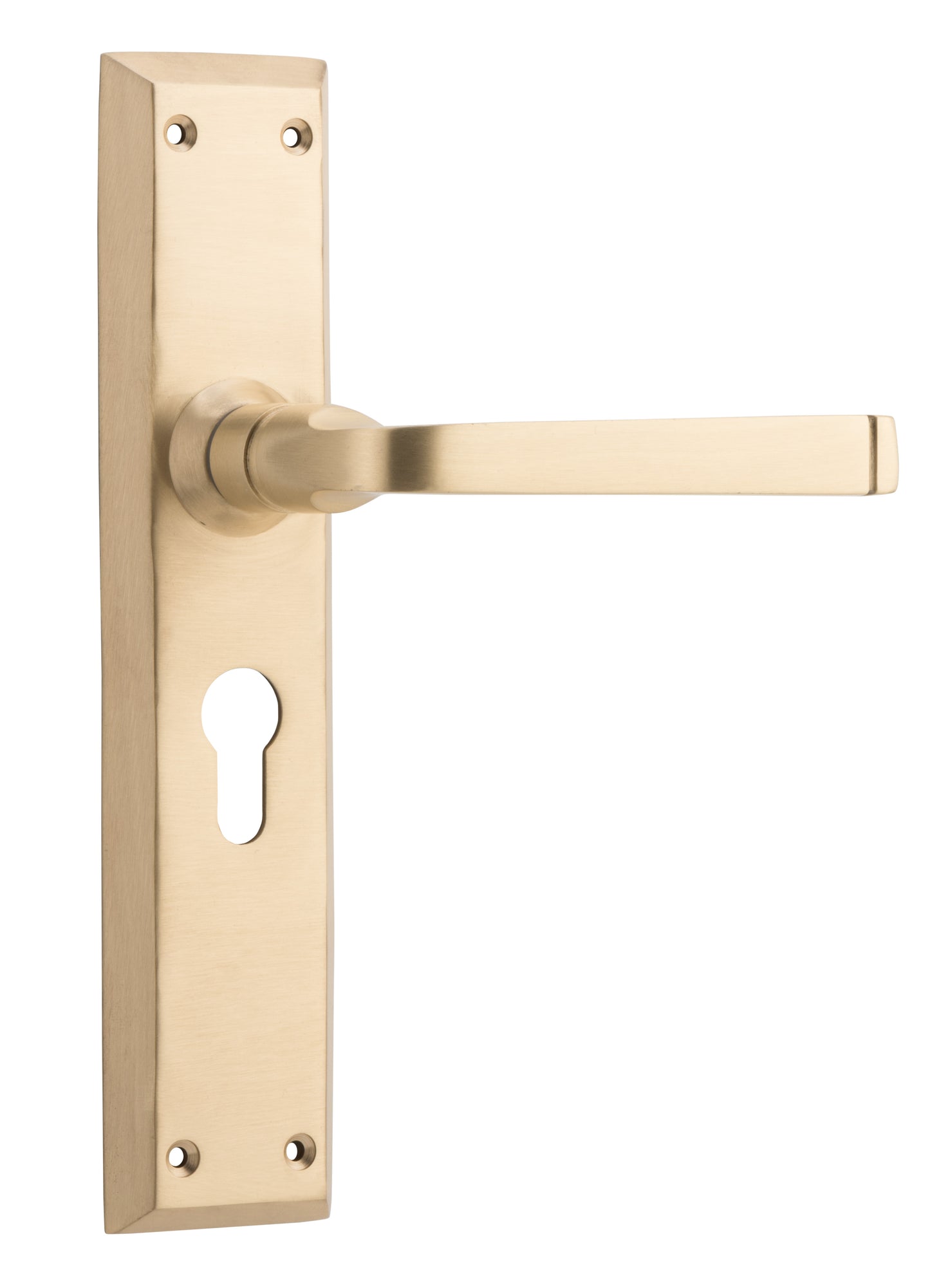 Door Lever Menton Euro Pair Satin Brass H225xW50xP75mm