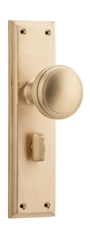 Door Knob Milton Privacy Pair Satin Brass H200xW50xP73mm