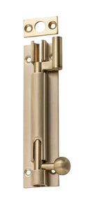 Barrel Bolt Offset Satin Brass L100xW25mm