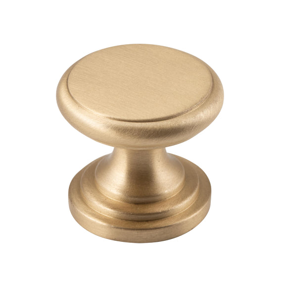 Cupboard Knob Flat Satin Brass D25xP20mm